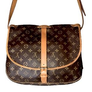 LOUIS VUITTON Monogram Saumur 35 Double Sided Bag COA, LV DUST Bag
